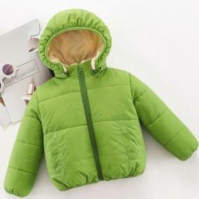 Baby Toddler Causal Fluff Solid Long sleeve Hooded Coat