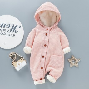 Thickened Fleece Lined Hooded Jumpsuit