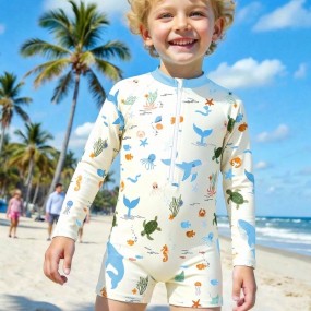 SHEIN Playful Pals Young Boy One Piece Swimsuit